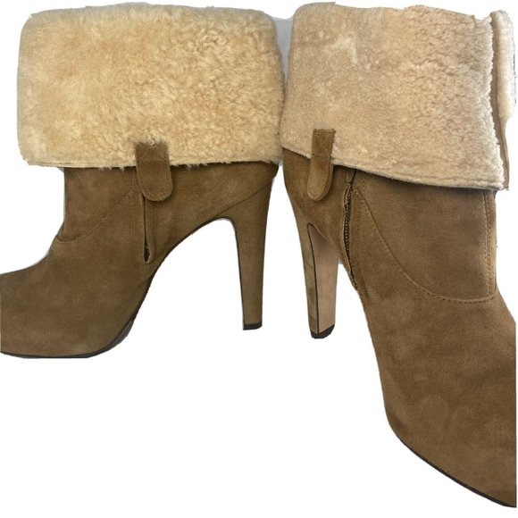 L’autre Chose Leather Bootie Shearling Cuff Made I - Picture 3 of 10